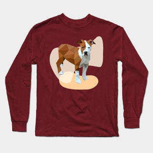 Bull dog Geometric Pet Vector art Low poly Long Sleeve T-Shirt